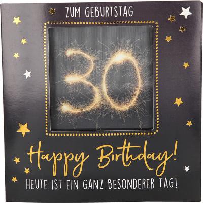 Geburtstagskarte Klappkarte 3D mit Musik & Licht Zum Geburtstag 30 Happy Birthday!