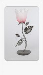 Leuchter Tulpe 1flm. Blüte rosa silbernes Metall