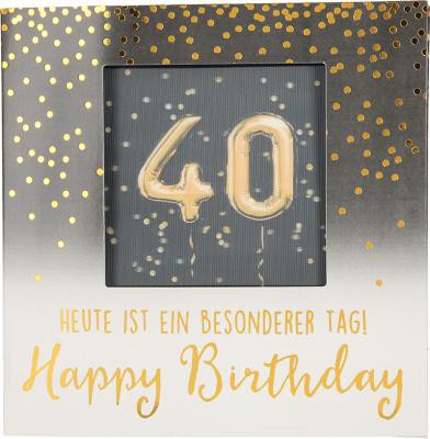 Geburtstagskarte Klappkarte 3D mit Musik & Licht 40 Heute ist ein besonderer Tag! Happy..