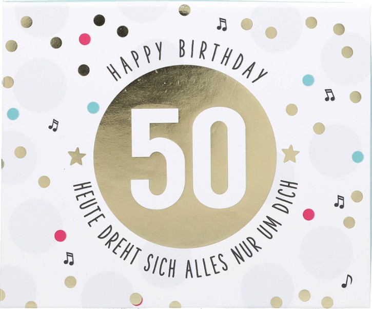 WUNSCHERFÜLLER Soundboxen Zahlengeburtstage 1 Stück - Happy Birthday! Heute Dreht Sich Alles Nur Um Dich! - zum 50. Geburtstag