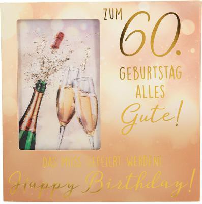 Geburtstagskarte Klappkarte 3D mit Musik & Licht Zum 60. Geburtstag alles Gute! Das...