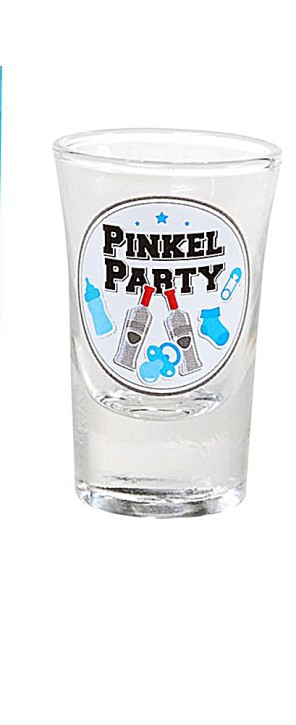 Geburt Junge Schnapsglas Pinkel-Party blau