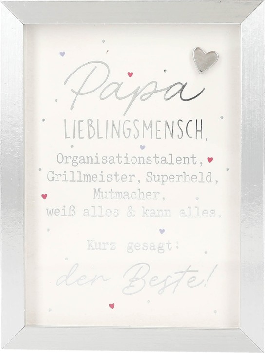 Spruch Komplimente im Bilderrahmen- Papa Lieblingsmensch Organisationstalent