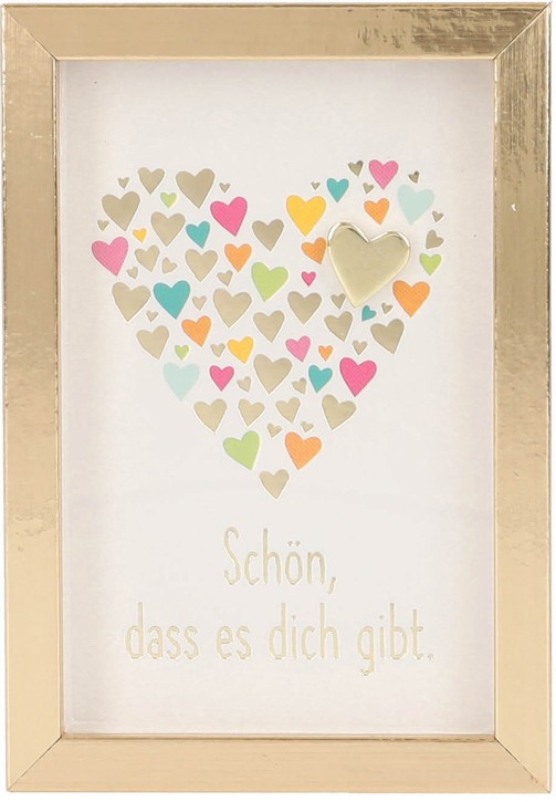 Spruch u.Kompliment im Bilderrahmen Fotorahmen klein 8,4cm- Schön, das es Dich gibt