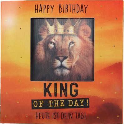 Geburtstagskarte Klappkarte 3D mit Musik & Licht Happy Birthday King of the day!...