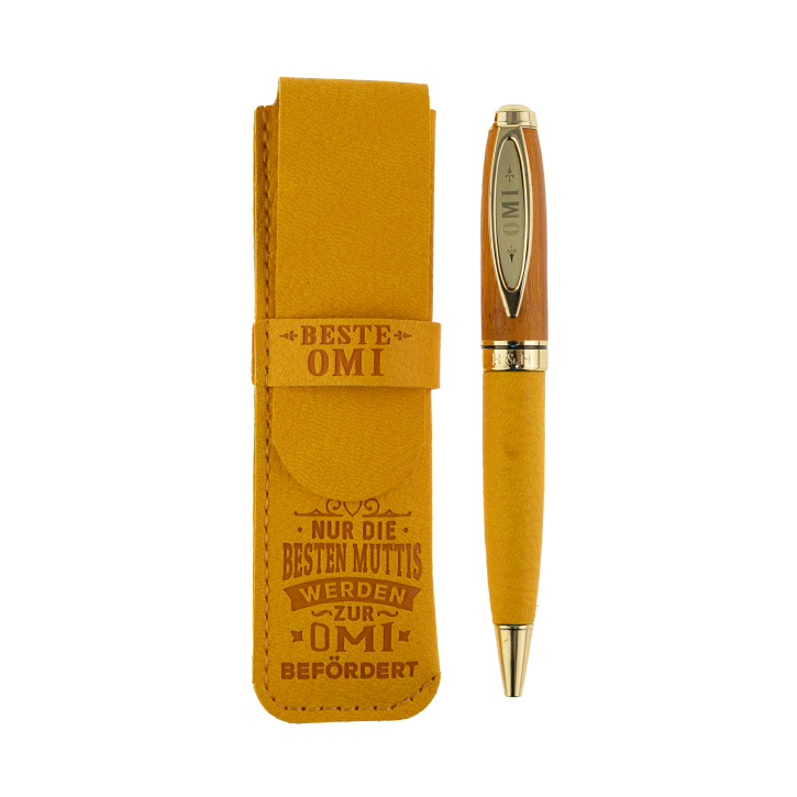 Bamboo Persönlicher Kuli Kugelschreiber Stift mit Namen o. Spruch Personalisiertes Etui Monogramm-Design persönliches Geschenk (Kuli Omi) Bamboo Persönlicher Kuli Kugelschreiber Stift mit Namen o. Spruch Personalisiertes Etui Monogramm-Design persönliches Geschenk (Kuli Omi)
