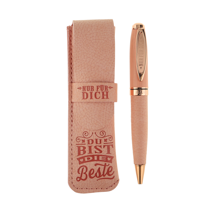 Bamboo Persönlicher  Kuli Kugelschreiber Stift mit Namen o. Spruch Personalisiertes Etui Monogramm-Design persönliches Geschenk (Kuli NUR FÜR DICH (W))