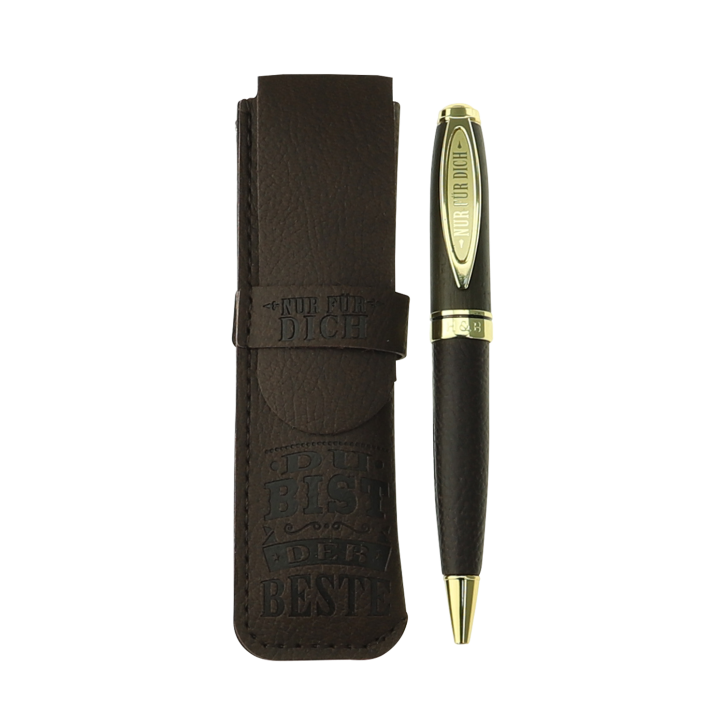 Bamboo Persönlicher  Kuli Kugelschreiber Stift mit Namen o. Spruch Personalisiertes Etui Monogramm-Design persönliches Geschenk (Kuli NUR FÜR DICH (M))