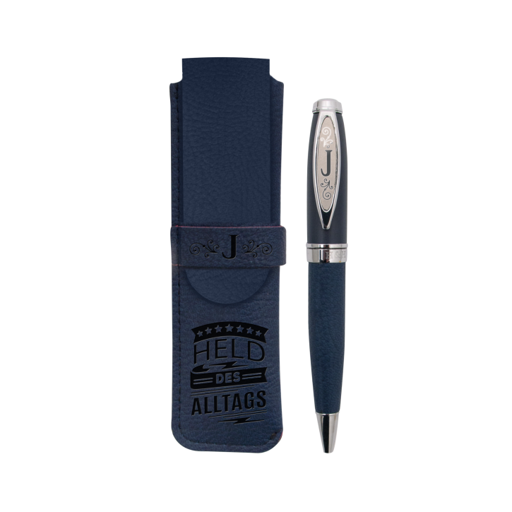 Bamboo Persönlicher  Kuli Kugelschreiber Stift mit Namen o. Spruch Personalisiertes Etui Monogramm-Design persönliches Geschenk (Kuli Jan )