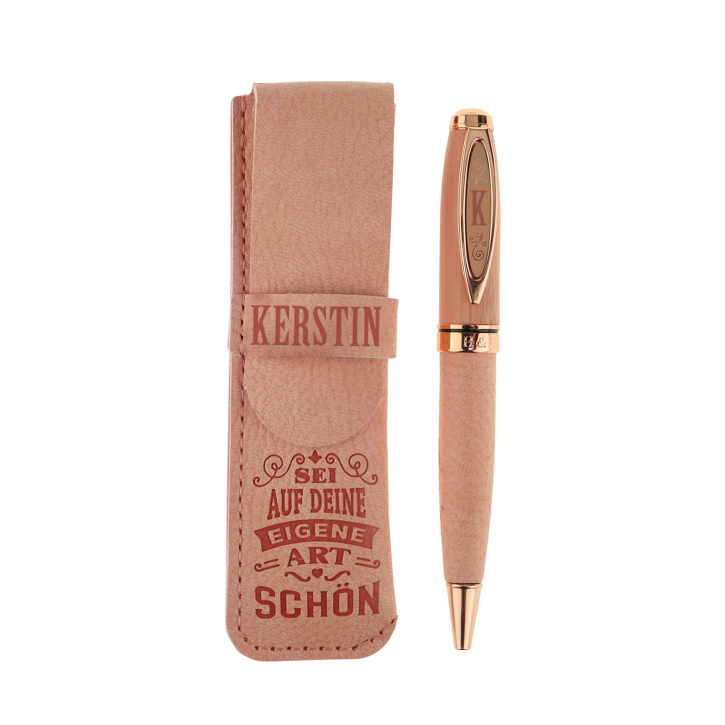 Bamboo Persönlicher Kuli Kugelschreiber Stift mit Namen o. Spruch Personalisiertes Etui Monogramm-Design persönliches Geschenk (Kuli Kerstin ) Bamboo Persönlicher Kuli Kugelschreiber Stift mit Namen o. Spruch Personalisiertes Etui Monogramm-Design persönliches Geschenk (Kuli Kerstin )