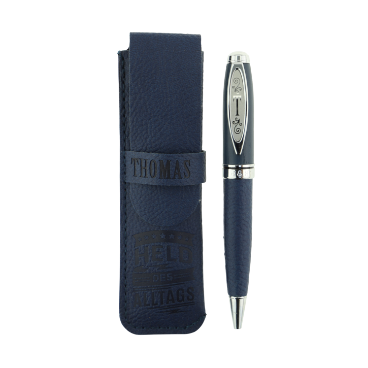 Bamboo Persönlicher  Kuli Kugelschreiber Stift mit Namen o. Spruch Personalisiertes Etui Monogramm-Design persönliches Geschenk (Kuli Thomas )