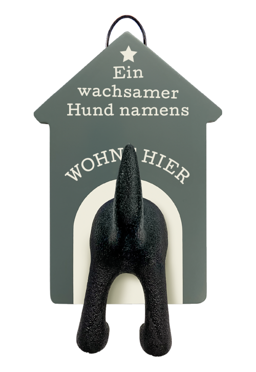 History & Heraldry Personalisierte Leinenhalter für Hunde als Leinenparkplatz, für Hundegarderobe o. als Wanddeko Hunde Accessoires - Leinenhalter Blanko Grau