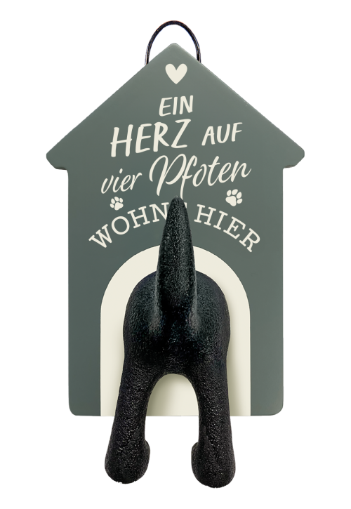 History & Heraldry Personalisierte Leinenhalter für Hunde als Leinenparkplatz, für Hundegarderobe o. als Wanddeko Hunde Accessoires - Leinenhalter Ein Herz...