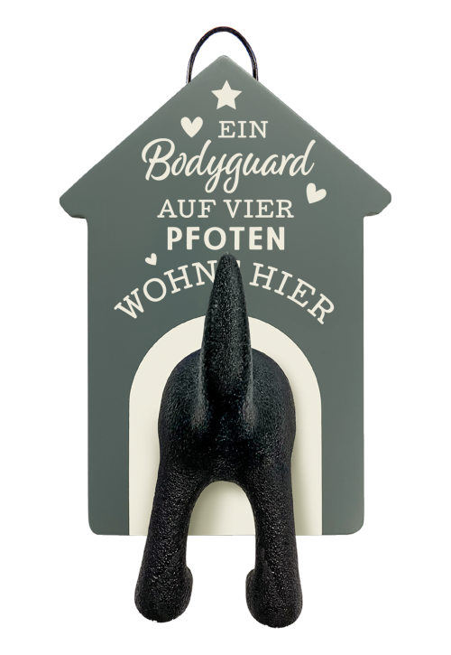 History & Heraldry Personalisierte Leinenhalter für Hunde als Leinenparkplatz, für Hundegarderobe o. als Wanddeko Hunde Accessoires - Leinenhalter Bodyguard