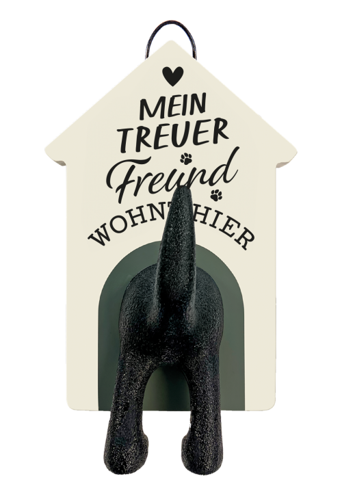 History & Heraldry Personalisierte Leinenhalter für Hunde als Leinenparkplatz, für Hundegarderobe o. als Wanddeko Hunde Accessoires - Leinenhalter Treuer Freund