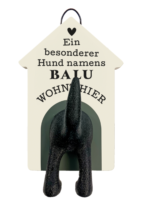 History & Heraldry Personalisierte Leinenhalter für Hunde als Leinenparkplatz, für Hundegarderobe o. als Wanddeko Hunde Accessoires - Leinenhalter Balu