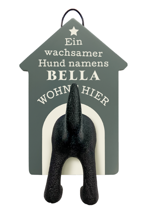 History & Heraldry Personalisierte Leinenhalter für Hunde als Leinenparkplatz, für Hundegarderobe o. als Wanddeko Hunde Accessoires - Leinenhalter Bella