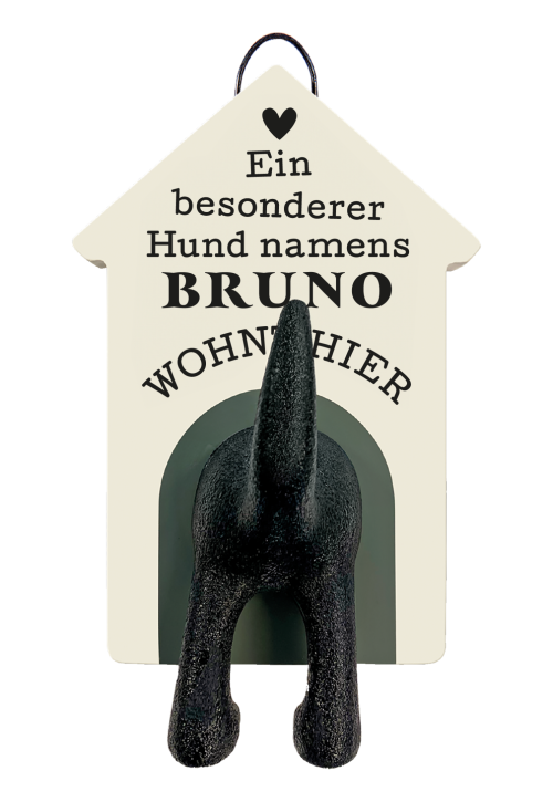 History & Heraldry Personalisierte Leinenhalter für Hunde als Leinenparkplatz, für Hundegarderobe o. als Wanddeko Hunde Accessoires - Leinenhalter Bruno