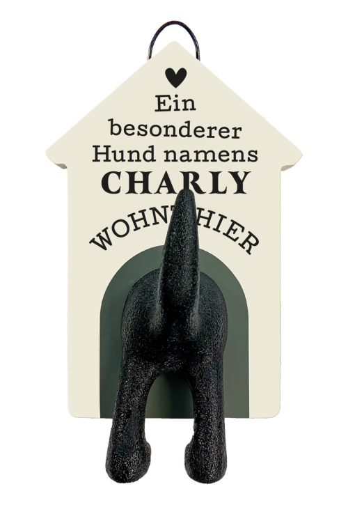 History & Heraldry Personalisierte Leinenhalter für Hunde als Leinenparkplatz, für Hundegarderobe o. als Wanddeko Hunde Accessoires - Leinenhalter Charly