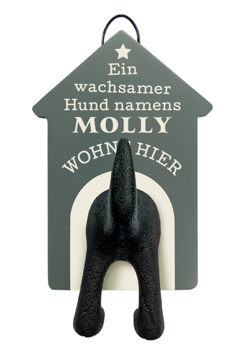 History & Heraldry Personalisierte Leinenhalter für Hunde als Leinenparkplatz, für Hundegarderobe o. als Wanddeko Hunde Accessoires - Leinenhalter Molly
