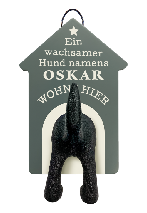 History & Heraldry Personalisierte Leinenhalter für Hunde als Leinenparkplatz, für Hundegarderobe o. als Wanddeko Hunde Accessoires - Leinenhalter Oskar