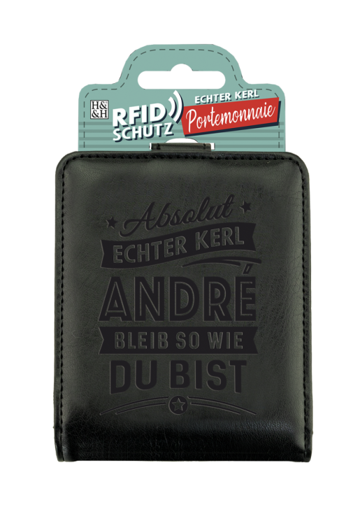 Echter Kerl Männer Portemonnaie Geldbörse Herren- André-Schwarz
