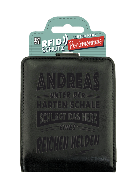 Echter Kerl Männer Portemonnaie Geldbörse Herren- Andreas-Schwarz