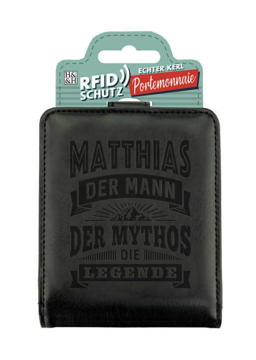 Echter Kerl Männer Portemonnaie Geldbörse Herren- Matthias-Schwarz