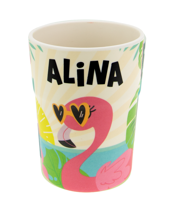 Bunter personalisierter Namens Kinderbecher mit  Namen Alina