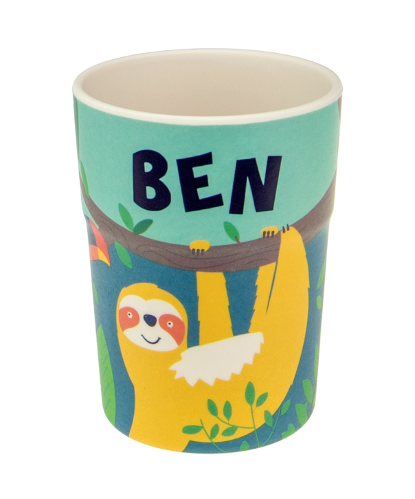 Bunter personalisierter Namens Kinderbecher mit  Namen Ben