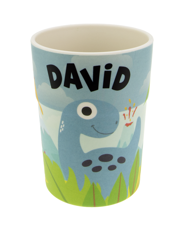 Bunter personalisierter Namens Kinderbecher mit  Namen David