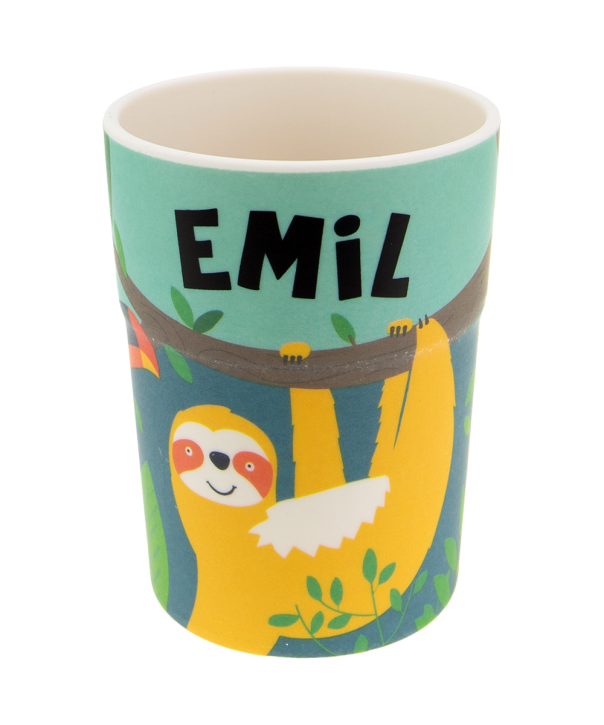 Bunter personalisierter Namens Kinderbecher mit  Namen Emil
