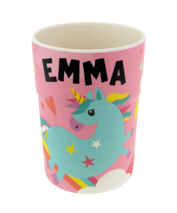Bunter personalisierter Namens Kinderbecher mit  Namen Emma