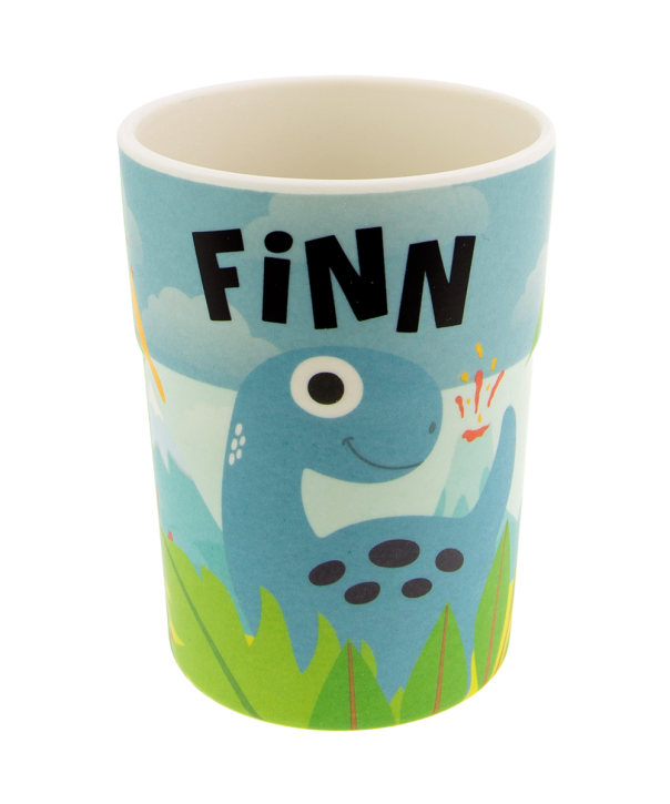 Bunter personalisierter Namens Kinderbecher mit  Namen Finn