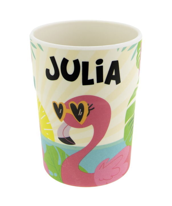 Bunter personalisierter Namens Kinderbecher mit  Namen Julia
