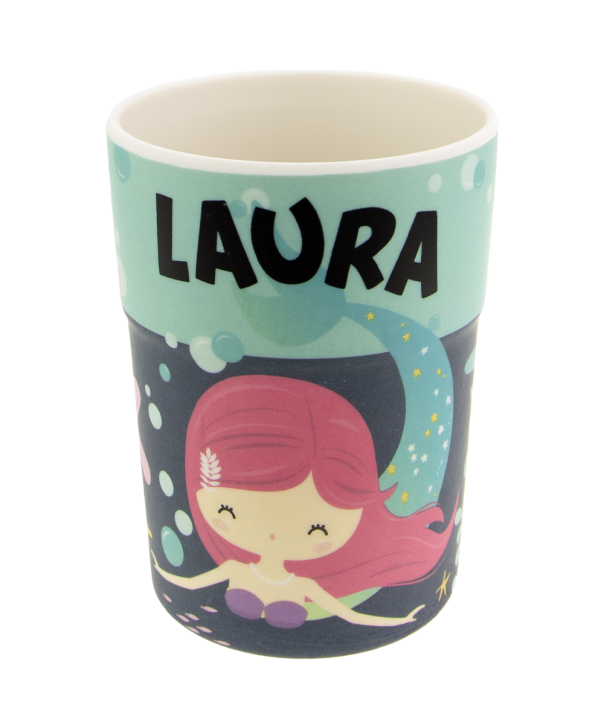 Bunter personalisierter Namens Kinderbecher mit  Namen Laura