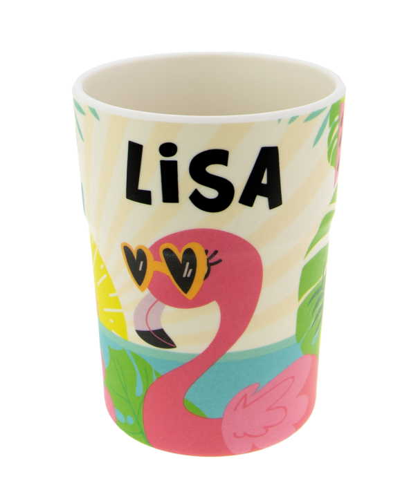 Bunter personalisierter Namens Kinderbecher mit  Namen Lisa