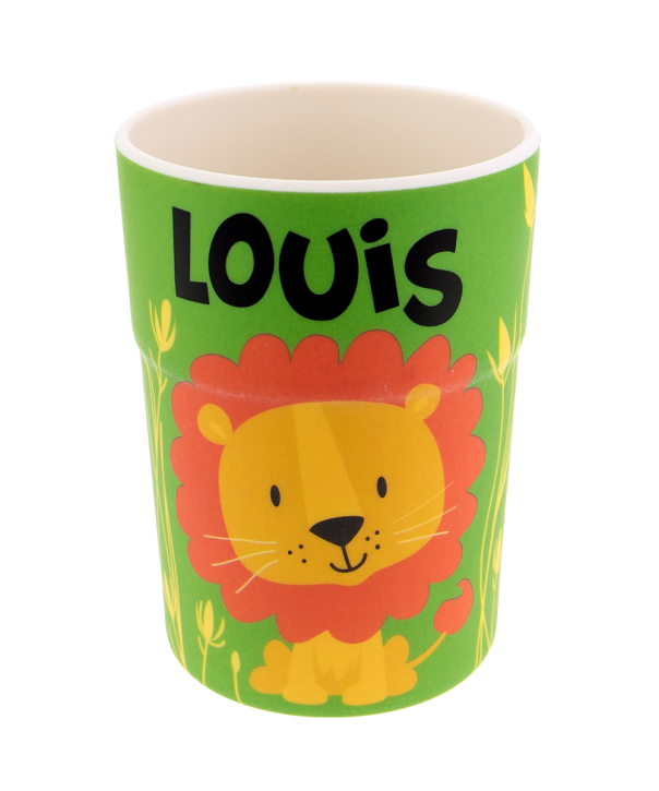 Bunter personalisierter Namens Kinderbecher mit  Namen Louis