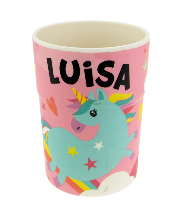 Bunter personalisierter Namens Kinderbecher mit  Namen Luisa