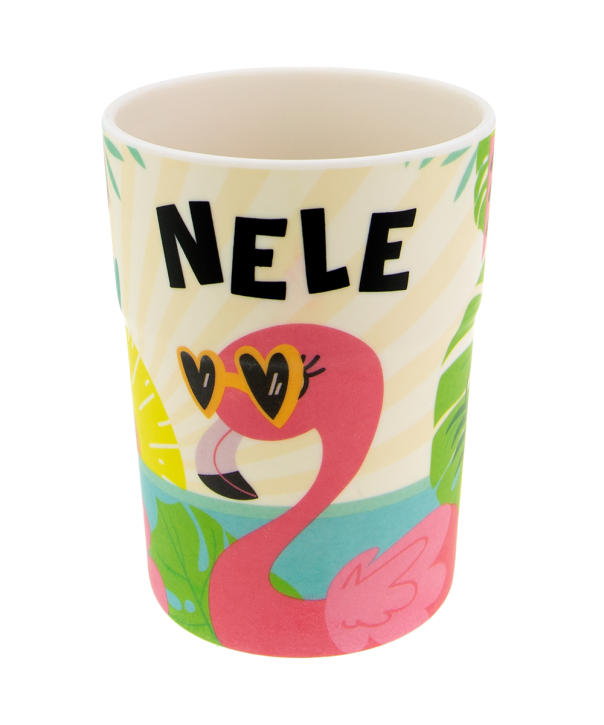 Bunter personalisierter Namens Kinderbecher mit  Namen Nele