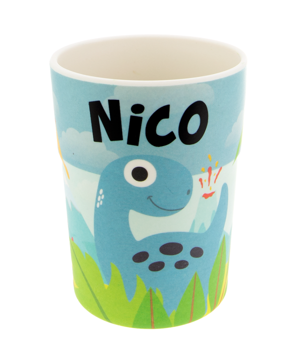 Bunter personalisierter Namens Kinderbecher mit  Namen Nico