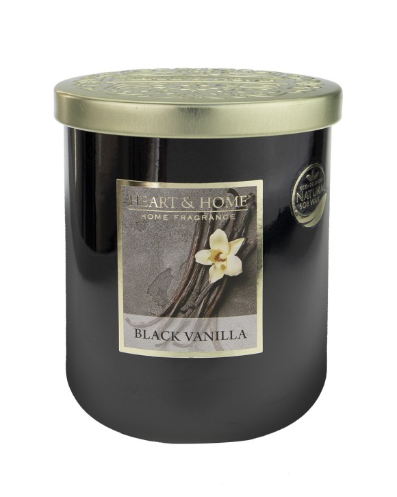 Heart & Home Grosse Duftkerze im Glas Duftnote Black Vanilla 340g Inhalt: 0,34 Kilogramm Grundpreis (97,03 €/kg)