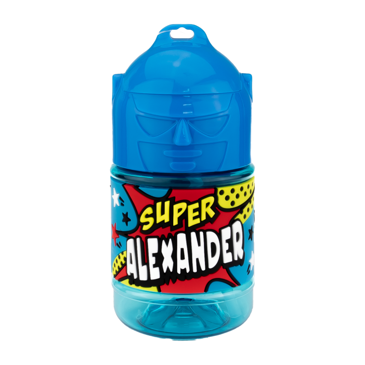 Wasserflasche f. Kinder mit Namen für Schule und Freizeit-BPA frei-Trinkflasche Alexander