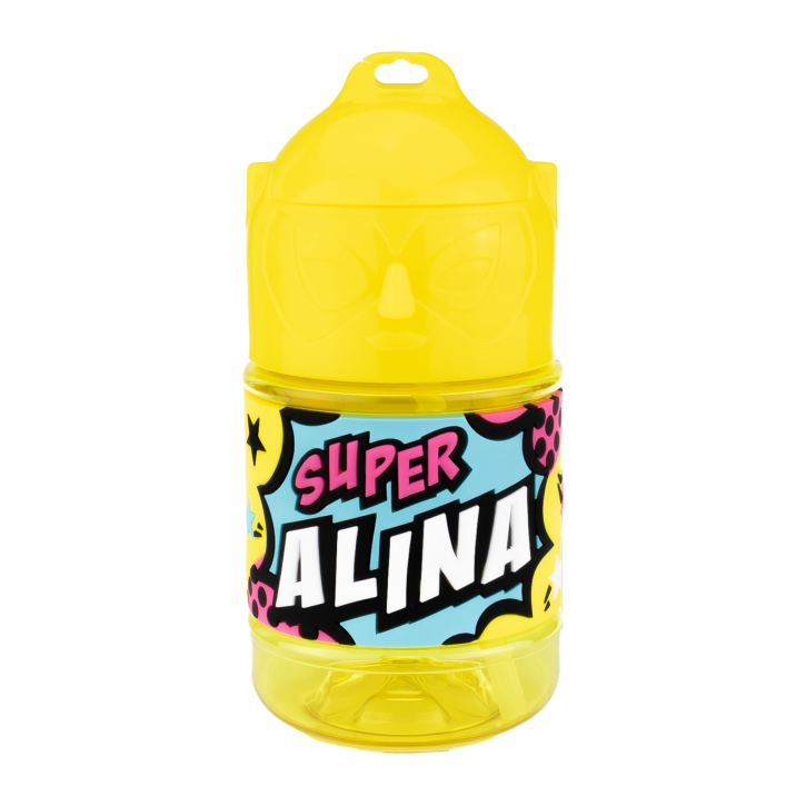 Wasserflasche f. Kinder mit Namen für Schule und Freizeit-BPA frei-Trinkflasche Alina