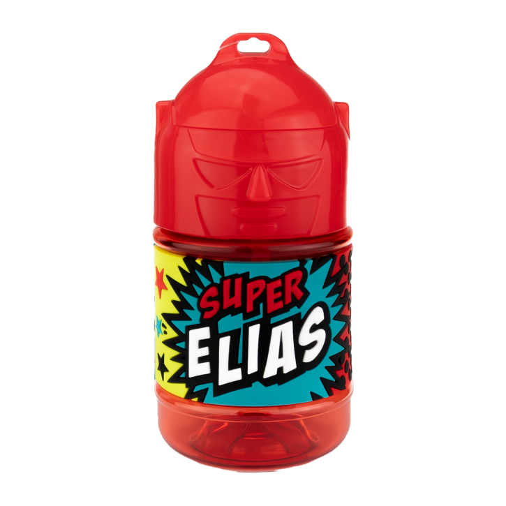 Wasserflasche f. Kinder mit Namen für Schule und Freizeit-BPA frei-Trinkflasche Elias