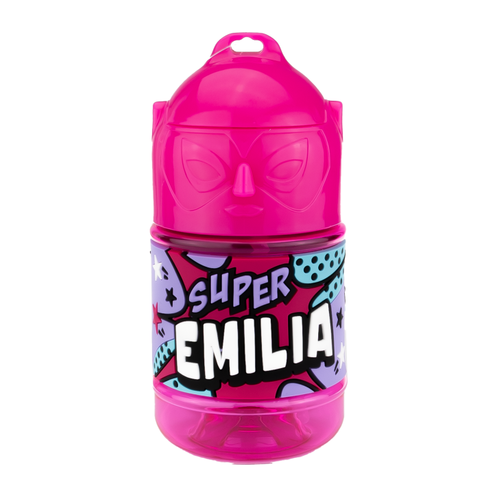 Wasserflasche f. Kinder mit Namen für Schule und Freizeit-BPA frei-Trinkflasche Emilia