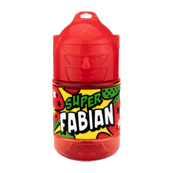 Wasserflasche f. Kinder mit Namen für Schule und Freizeit-BPA frei-Trinkflasche Fabian