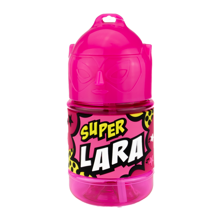 Wasserflasche f. Kinder mit Namen für Schule und Freizeit-BPA frei-Trinkflasche Lara