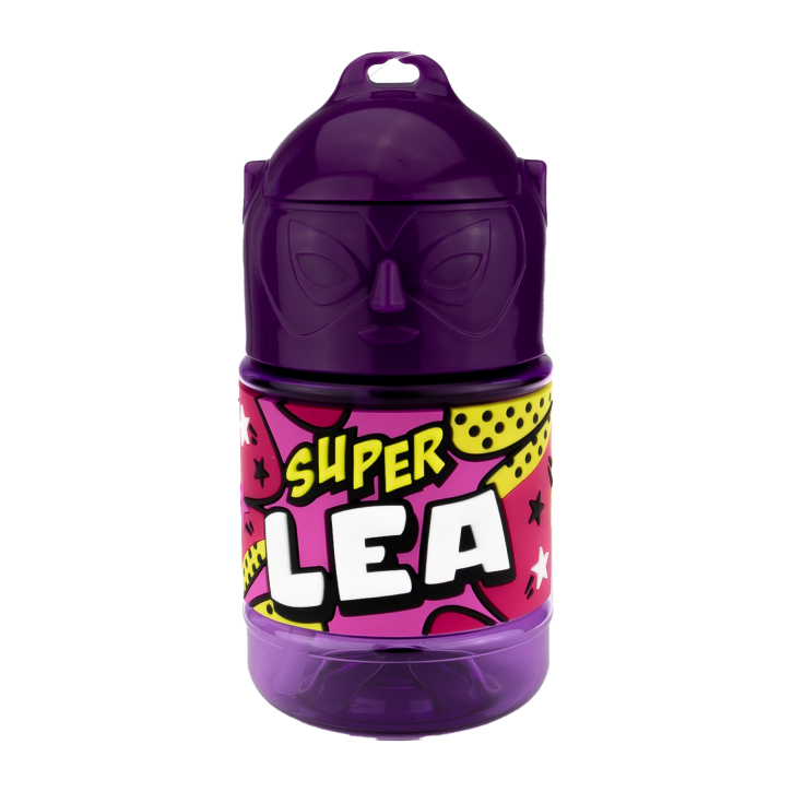 Wasserflasche f. Kinder mit Namen für Schule und Freizeit-BPA frei-Trinkflasche Lea