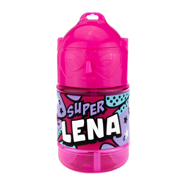 Wasserflasche f. Kinder mit Namen für Schule und Freizeit-BPA frei-Trinkflasche Lena